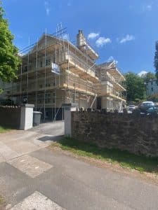 Scaffolding project - lime wash