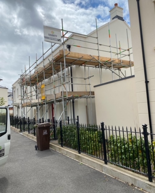 Scaffolding in Devon project - street work