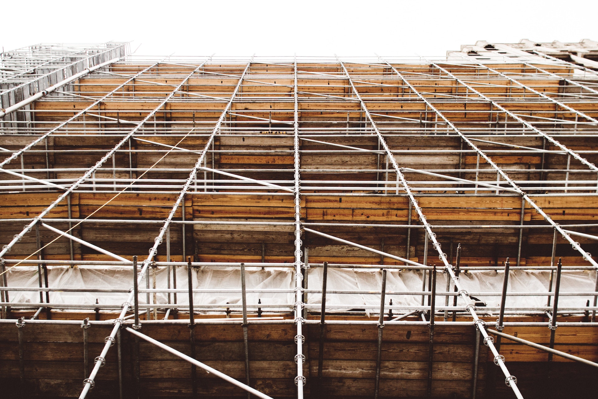 Scaffolding in Dawlish close up