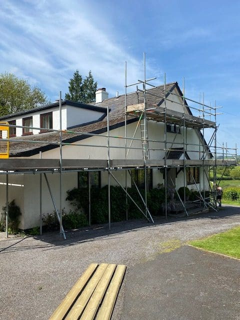 residential scaffolding project for a new roof